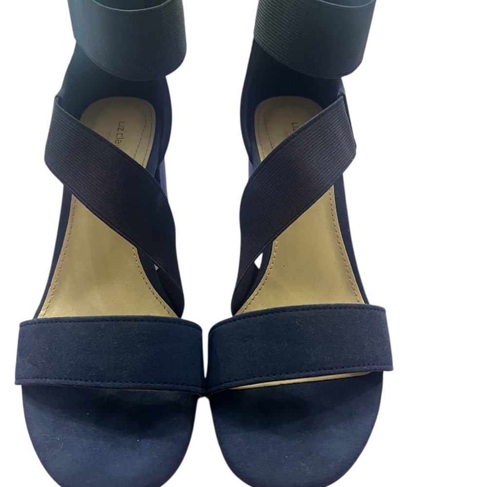 Elegant Blue Strappy Open Toe Heels